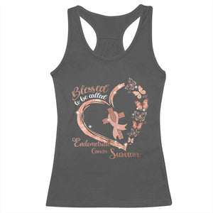 Endometrial Cancer Warrior Gift Racerback Tank Top Blessed To Be Called A Survivor TS12 Dark Heather Print Your Wear