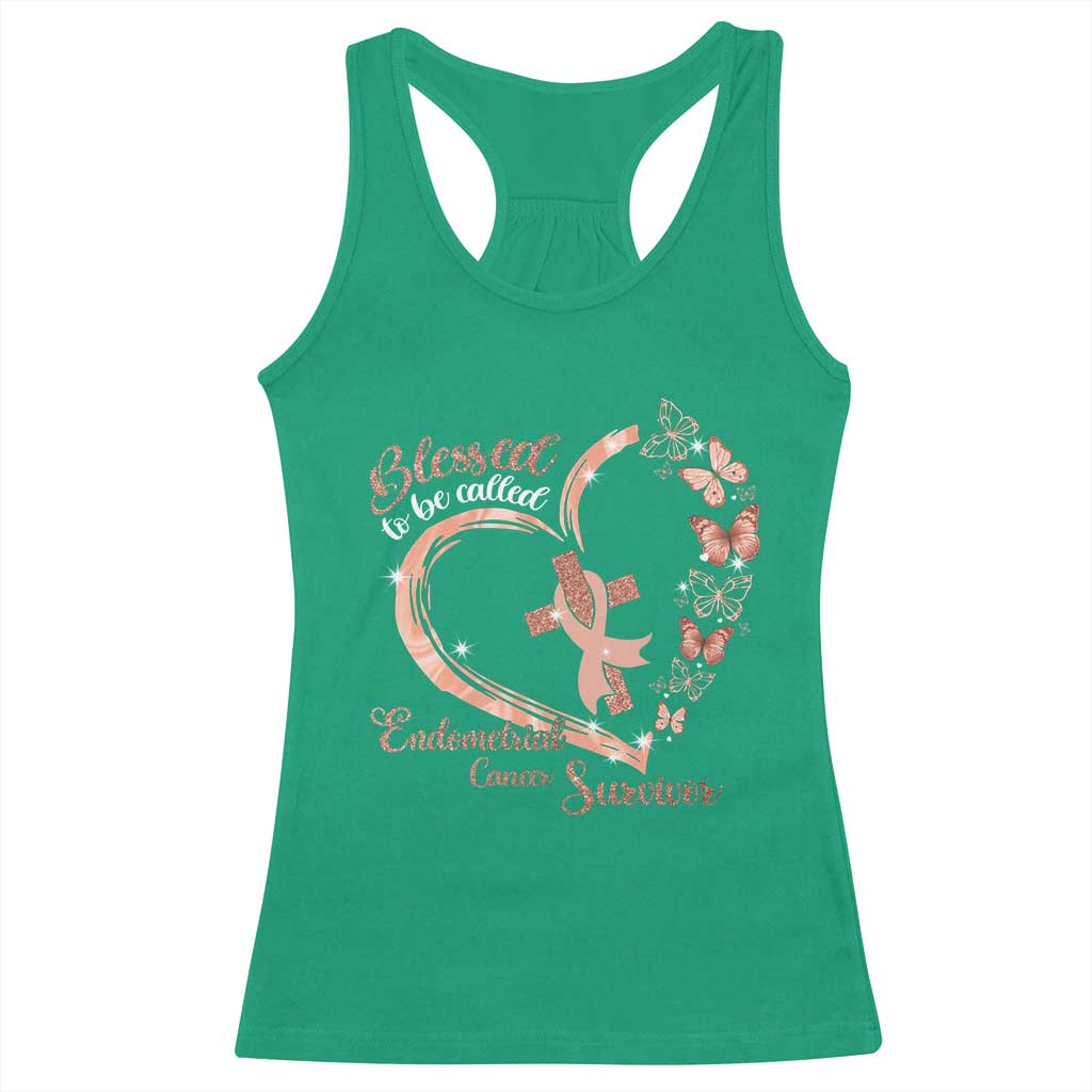 Endometrial Cancer Warrior Gift Racerback Tank Top Blessed To Be Called A Survivor TS12 Irish Green Print Your Wear