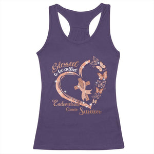 Endometrial Cancer Warrior Gift Racerback Tank Top Blessed To Be Called A Survivor TS12 Purple Print Your Wear