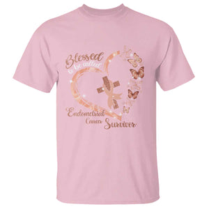 Endometrial Cancer Warrior Gift T Shirt Blessed To Be Called A Survivor TS12 Light Pink Print Your Wear