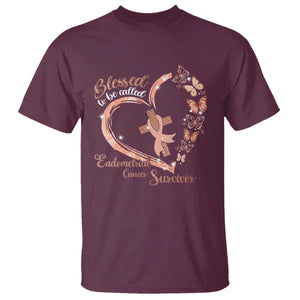 Endometrial Cancer Warrior Gift T Shirt Blessed To Be Called A Survivor TS12 Maroon Print Your Wear