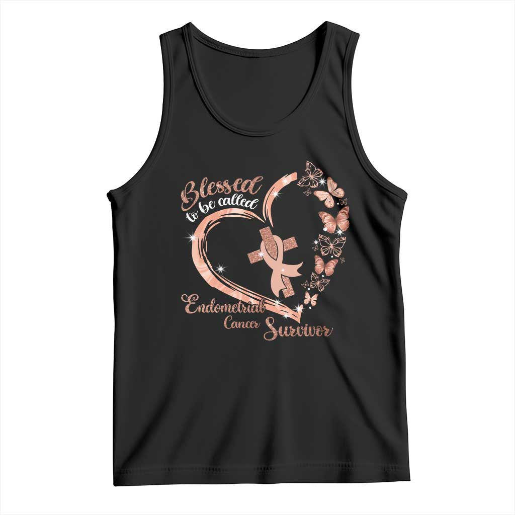 Endometrial Cancer Warrior Gift Tank Top Blessed To Be Called A Survivor TS12 Black Print Your Wear