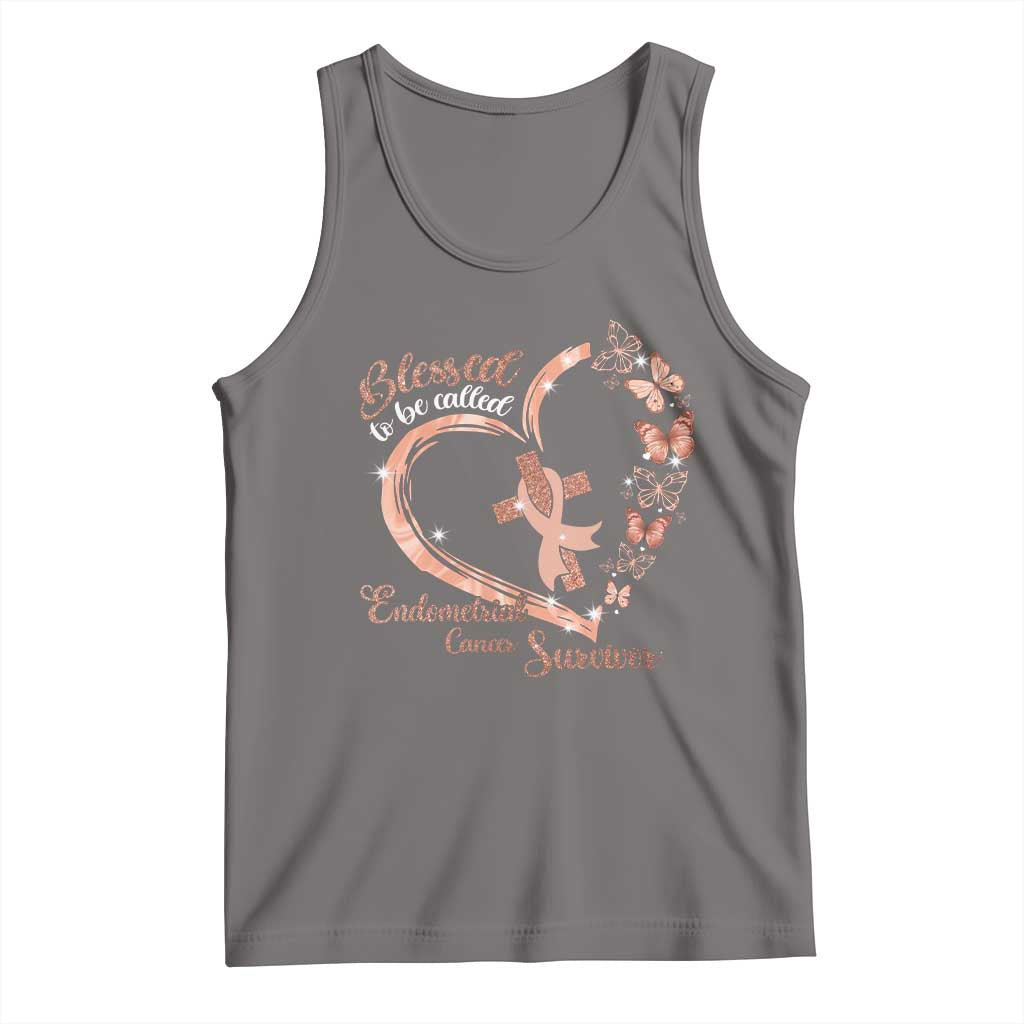 Endometrial Cancer Warrior Gift Tank Top Blessed To Be Called A Survivor TS12 Deep Heather Print Your Wear