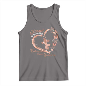 Endometrial Cancer Warrior Gift Tank Top Blessed To Be Called A Survivor TS12 Deep Heather Print Your Wear