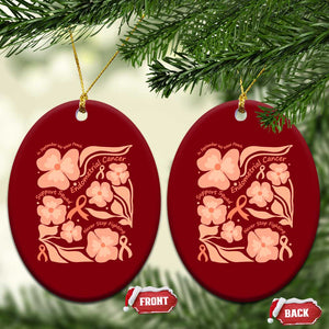 Endometrial Cancer Support Squad Floral Gift Ceramic Ornament In September We Wear Peach TS12 Print Your Wear