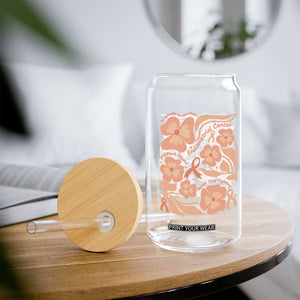 Endometrial Cancer Support Squad Floral Gift Glass Can In September We Wear Peach TS12 Print Your Wear