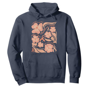 Endometrial Cancer Support Squad Floral Gift Hoodie In September We Wear Peach TS12 Navy Print Your Wear