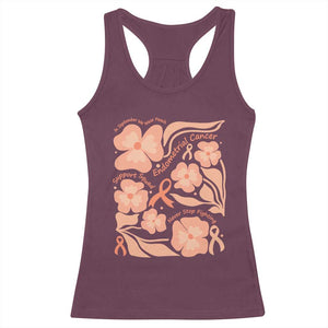 Endometrial Cancer Support Squad Floral Gift Racerback Tank Top In September We Wear Peach TS12 Maroon Print Your Wear
