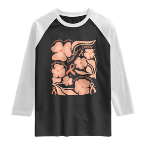 Endometrial Cancer Support Squad Floral Gift Raglan Shirt In September We Wear Peach TS12 Black White Print Your Wear