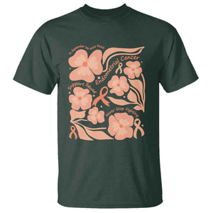Endometrial Cancer Support Squad Floral Gift T Shirt In September We Wear Peach TS12 Dark Forest Green Print Your Wear