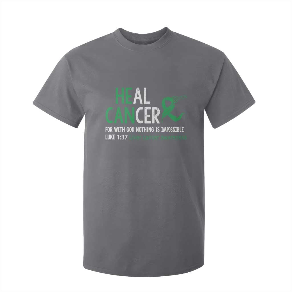 Heal Cancer Nothing Is Impossible With God T Shirt For Kid Liver Cancer Support Gift TS12 Charcoal Print Your Wear