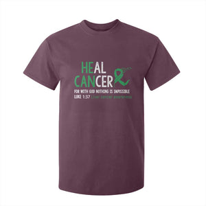 Heal Cancer Nothing Is Impossible With God T Shirt For Kid Liver Cancer Support Gift TS12 Maroon Print Your Wear