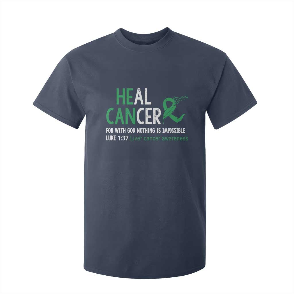 Heal Cancer Nothing Is Impossible With God T Shirt For Kid Liver Cancer Support Gift TS12 Navy Print Your Wear