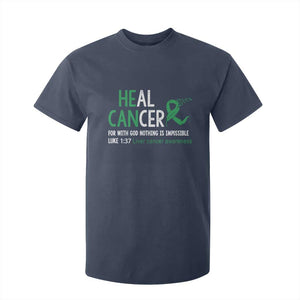 Heal Cancer Nothing Is Impossible With God T Shirt For Kid Liver Cancer Support Gift TS12 Navy Print Your Wear