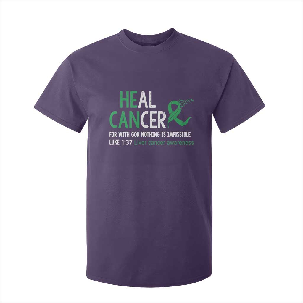 Heal Cancer Nothing Is Impossible With God T Shirt For Kid Liver Cancer Support Gift TS12 Purple Print Your Wear