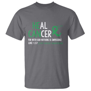 Heal Cancer Nothing Is Impossible With God T Shirt Liver Cancer Support Gift TS12 Charcoal Print Your Wear