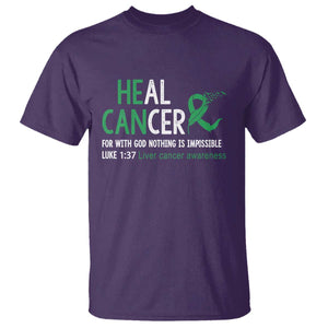 Heal Cancer Nothing Is Impossible With God T Shirt Liver Cancer Support Gift TS12 Purple Print Your Wear