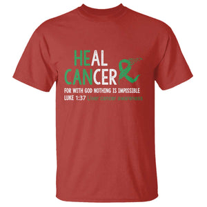 Heal Cancer Nothing Is Impossible With God T Shirt Liver Cancer Support Gift TS12 Red Print Your Wear