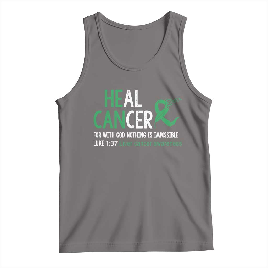 Heal Cancer Nothing Is Impossible With God Tank Top Liver Cancer Support Gift TS12 Deep Heather Print Your Wear