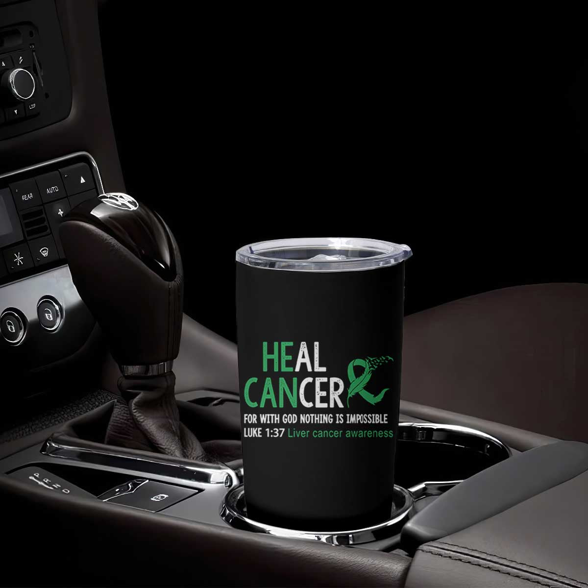 Heal Cancer Nothing Is Impossible With God Tumbler Cup Liver Cancer Support Gift TS12 Print Your Wear