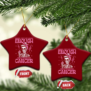 Funny Skeleton Breast Cancer Ceramic Ornament I Dont Have Enough Middle Fingers TS12 Print Your Wear