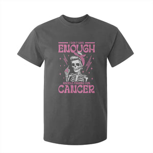 Funny Skeleton Breast Cancer T Shirt For Kid I Dont Have Enough Middle Fingers TS12 Dark Heather Print Your Wear