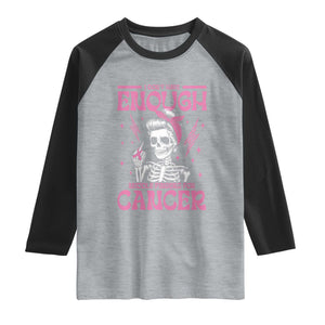 Funny Skeleton Breast Cancer Raglan Shirt I Dont Have Enough Middle Fingers TS12 Heather Gray Black Print Your Wear
