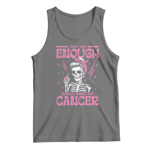 Funny Skeleton Breast Cancer Tank Top I Dont Have Enough Middle Fingers TS12 Black Heather Print Your Wear