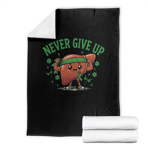 Liver Cancer Awareness Transplant Support Throw Blanket Never Give Up Nurse Gift TS12 Black Print Your Wear