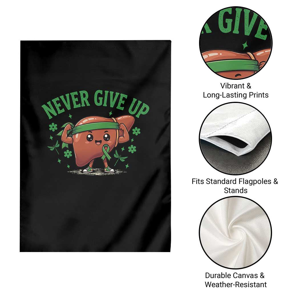 Liver Cancer Awareness Transplant Support Garden Flag Never Give Up Nurse Gift TS12 Print Your Wear