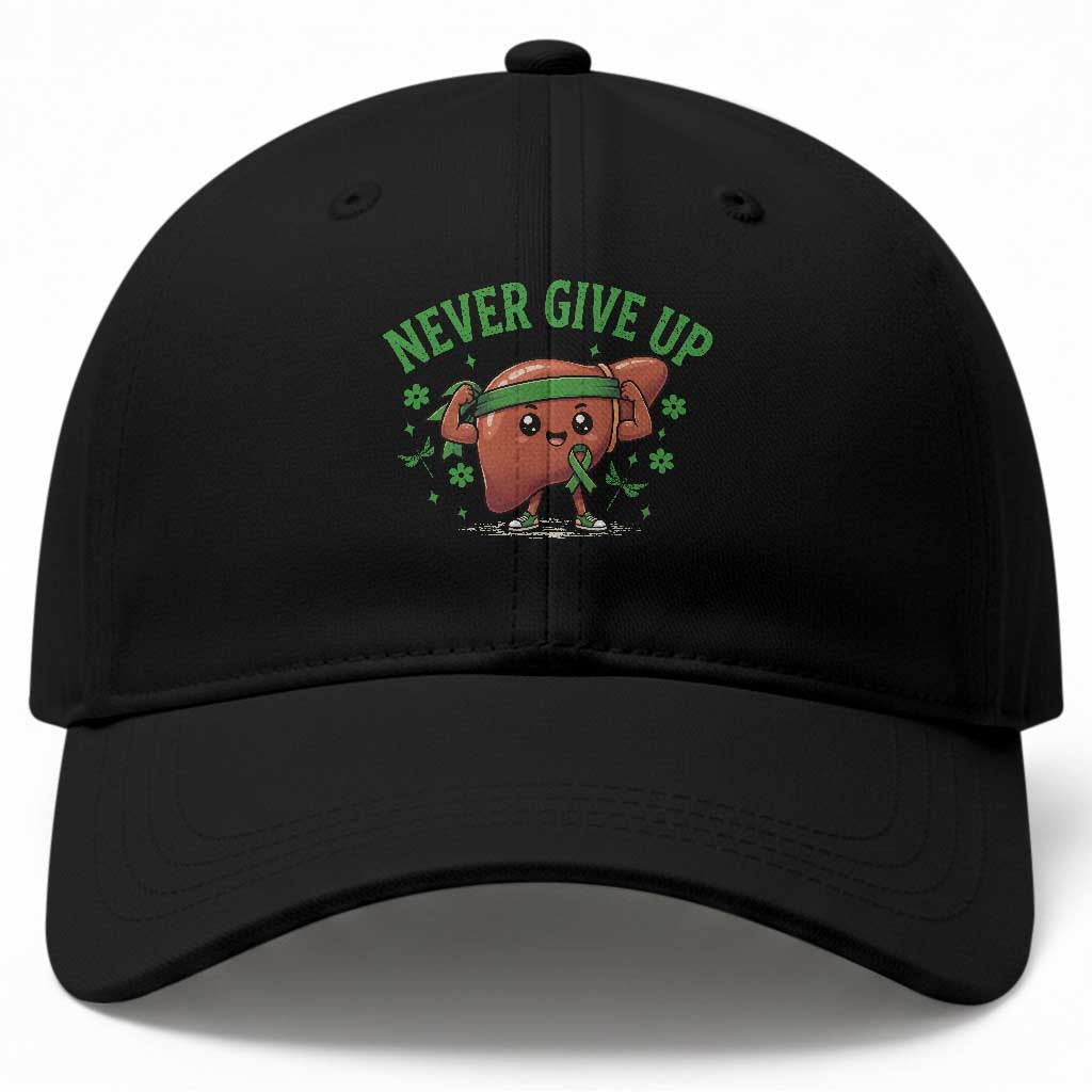 Liver Cancer Awareness Transplant Support Baseball Cap Never Give Up Nurse Gift TS12 Print Your Wear