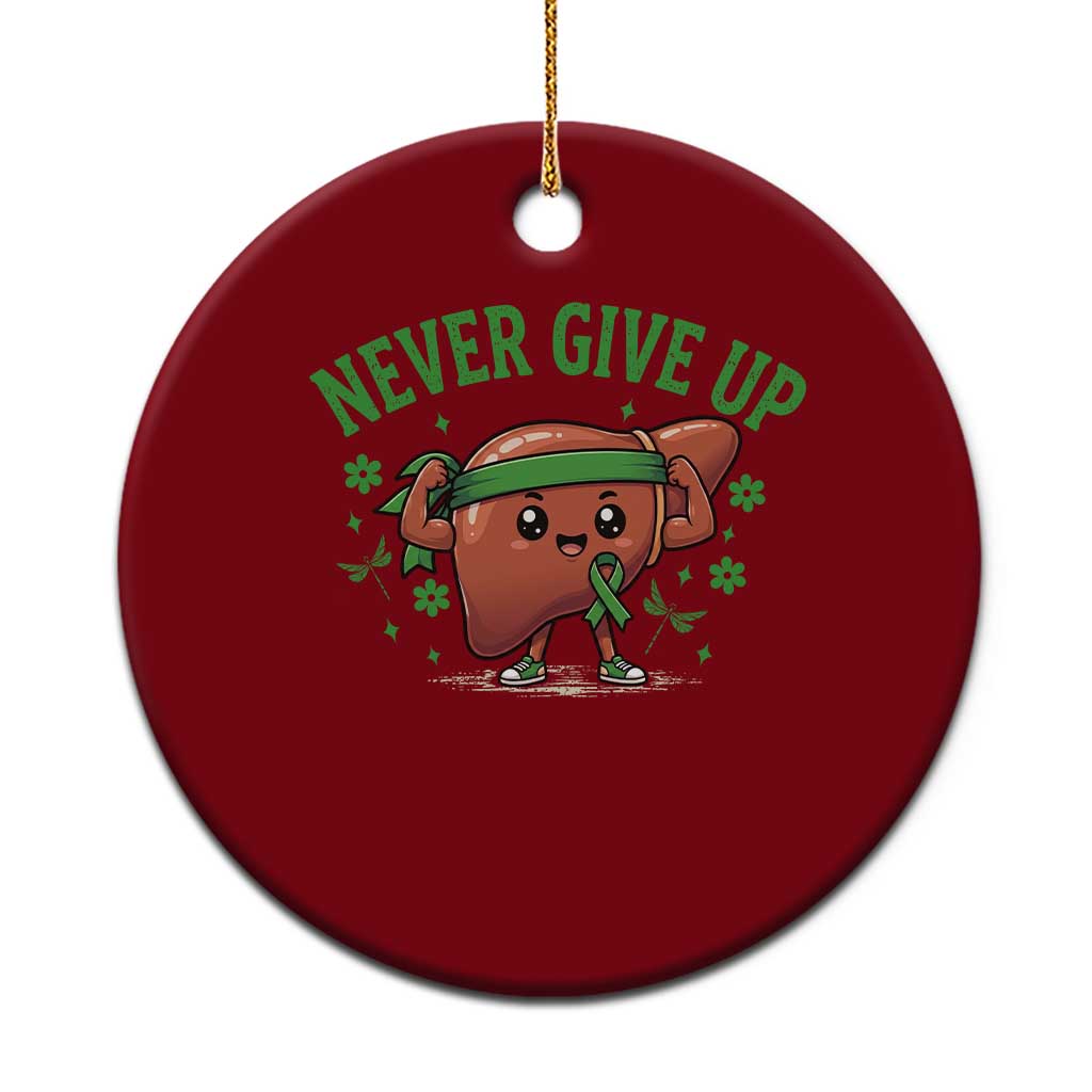 Liver Cancer Awareness Transplant Support Ceramic Ornament Never Give Up Nurse Gift TS12 1pc Red Print Your Wear