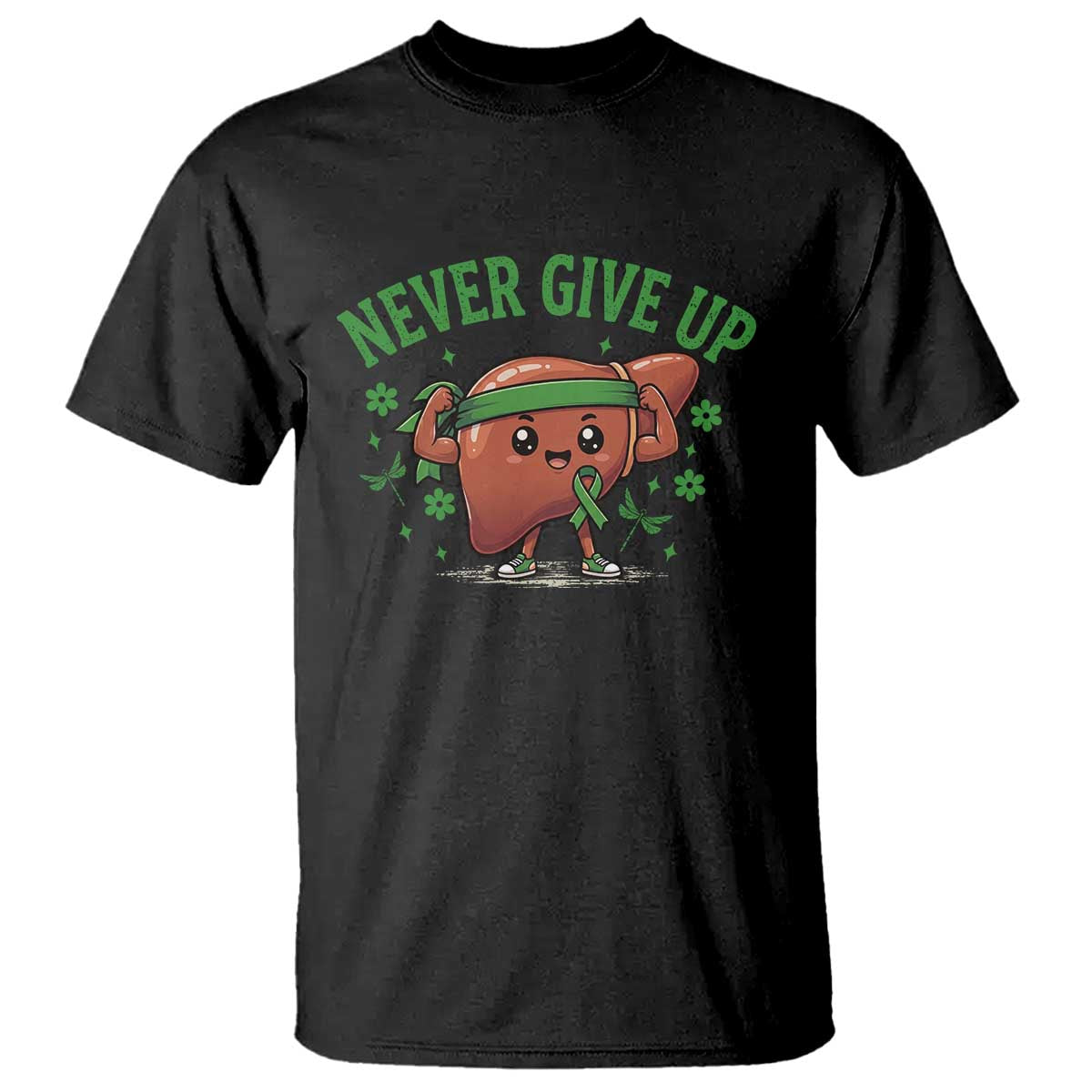 Liver Cancer Awareness Transplant Support T Shirt Never Give Up Nurse Gift TS12 Black Print Your Wear
