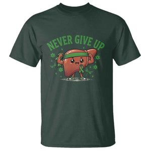 Liver Cancer Awareness Transplant Support T Shirt Never Give Up Nurse Gift TS12 Dark Forest Green Print Your Wear