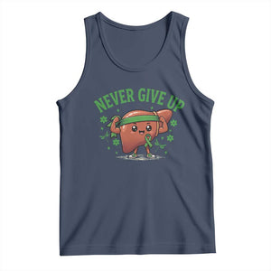 Liver Cancer Awareness Transplant Support Tank Top Never Give Up Nurse Gift TS12 Navy Print Your Wear