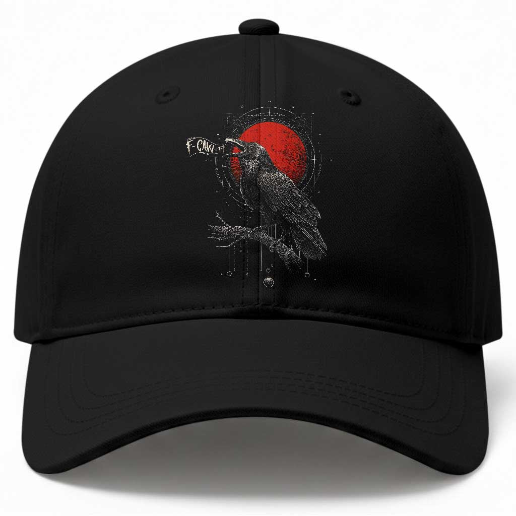Horror Raven Baseball Cap F Caw F Gothic Blood Moon Halloween TS12 Print Your Wear