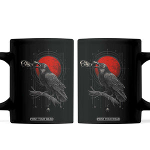 Horror Raven Coffee Mug F Caw F Gothic Blood Moon Halloween TS12 Black Print Your Wear