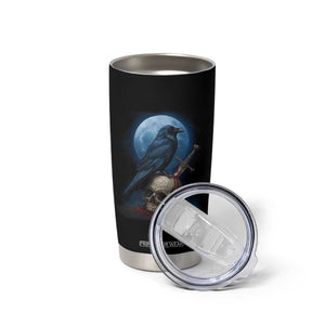 Horror Raven On Skull Tumbler Cup Full Moon Gothic Art TS12 Print Your Wear