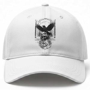 Gothic Raven On Skull With Full Moon Baseball Cap TS12 Print Your Wear