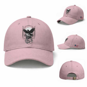 Gothic Raven On Skull With Full Moon Baseball Cap TS12 Baseball Cap Universal Fit Light Pink Print Your Wear