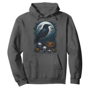 Halloween Gothic Raven Hoodie Full Moon Horror Art TS12 Dark Heather Print Your Wear