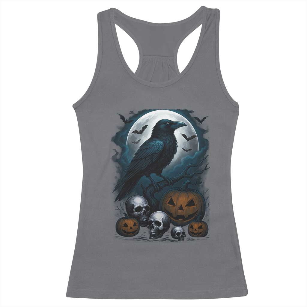 Halloween Gothic Raven Racerback Tank Top Full Moon Horror Art TS12 Charcoal Print Your Wear