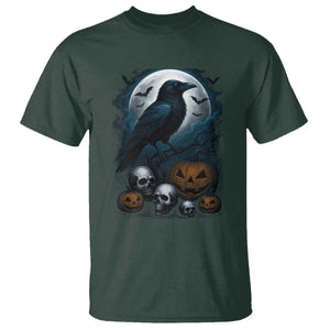 Halloween Gothic Raven T Shirt Full Moon Horror Art TS12 Dark Forest Green Print Your Wear