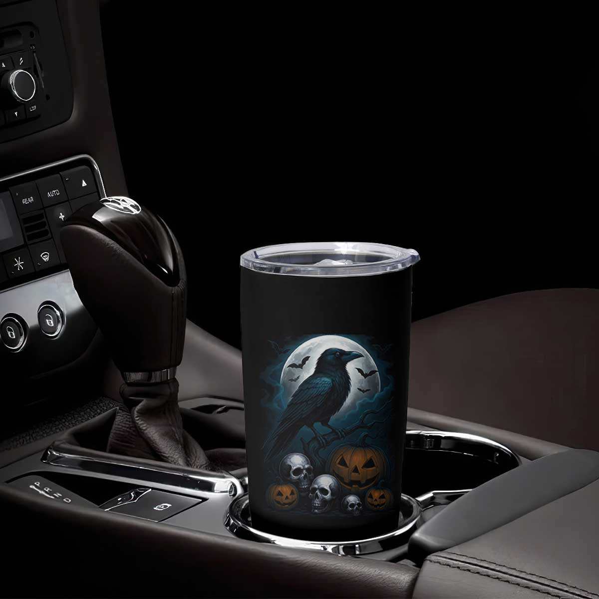 Halloween Gothic Raven Tumbler Cup Full Moon Horror Art TS12 Print Your Wear