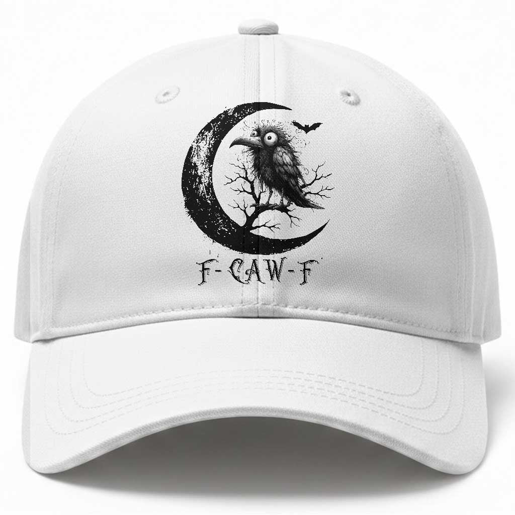 Funny Raven Bird Baseball Cap F Caw F Joke Moon Sarcastic Humor Art TS12 Print Your Wear