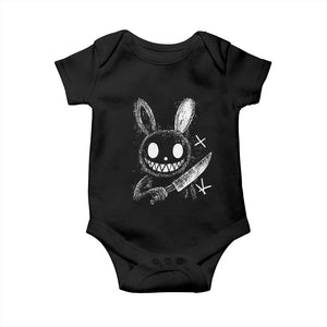 Funny Creepy Bunny With Knife Baby Onesie Cute Horror Aesthetic TS12 Black Print Your Wear