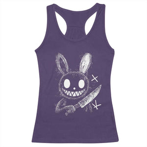 Funny Creepy Bunny With Knife Racerback Tank Top Cute Horror Aesthetic TS12 Purple Print Your Wear