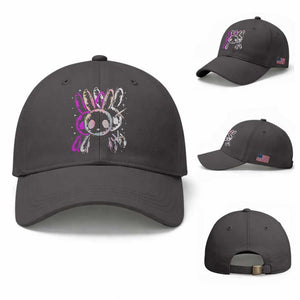 Horror Cute Bunny Rabbit Baseball Cap Horror Aesthetic TS12 Baseball Cap Universal Fit Dark Gray Print Your Wear