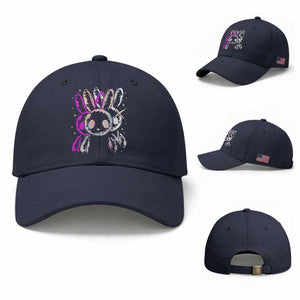 Horror Cute Bunny Rabbit Baseball Cap Horror Aesthetic TS12 Baseball Cap Universal Fit Navy Print Your Wear