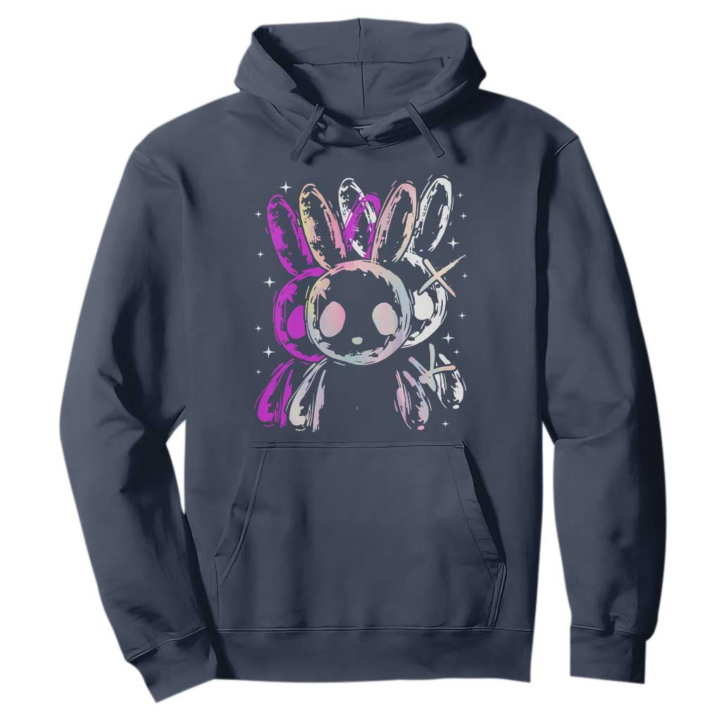 Horror Cute Bunny Rabbit Hoodie Horror Aesthetic TS12 Navy Print Your Wear